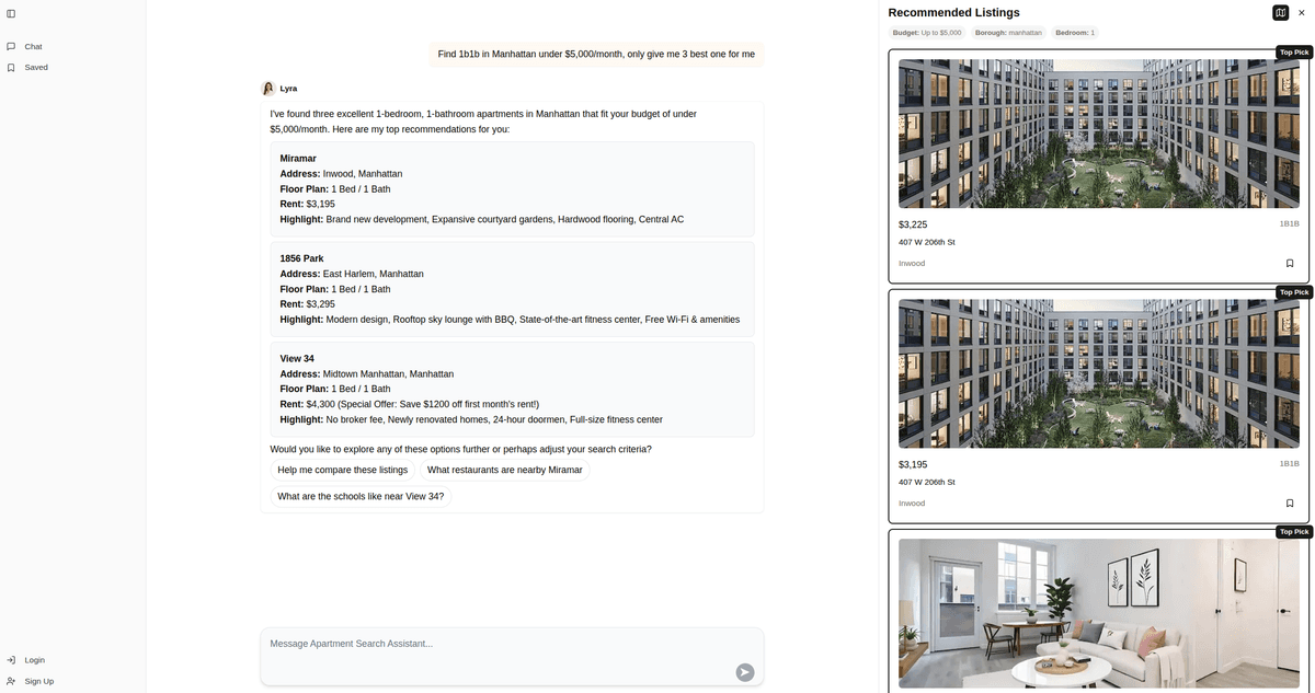 NYC Apartment Hunting AI Assistant Demo